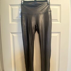 Faux Leather Leggings-BLK SZ-M
